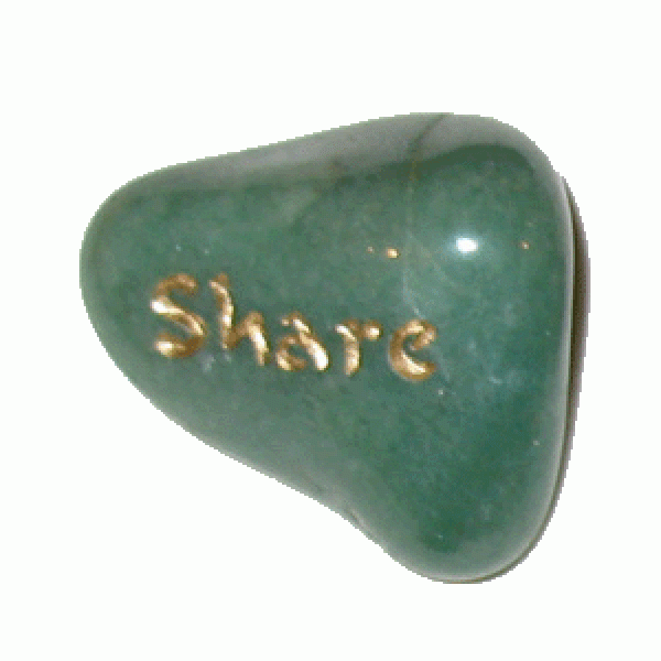 'Share' Aventurine Carved Tumblestone with a Message