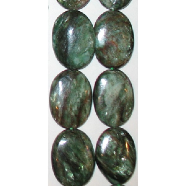 Ruby in Fuchsite Oval Beads - for Jewellery Making