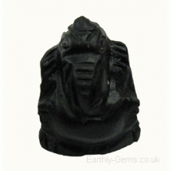 Pocket Size Black Jet Ganesh Statue