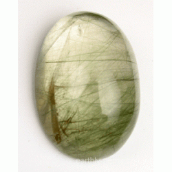 Quartz with Actinolite Inclusions Freeform Cabochon