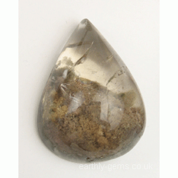 Lodalite Quartz with Inclusions Drop Cabochon - for Jewellery making