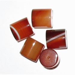 Brown Agate Barrel Beads - for Jewellery and Craft Making