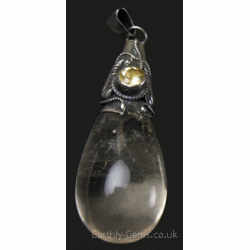 Quartz Drop & Citrine Pendant