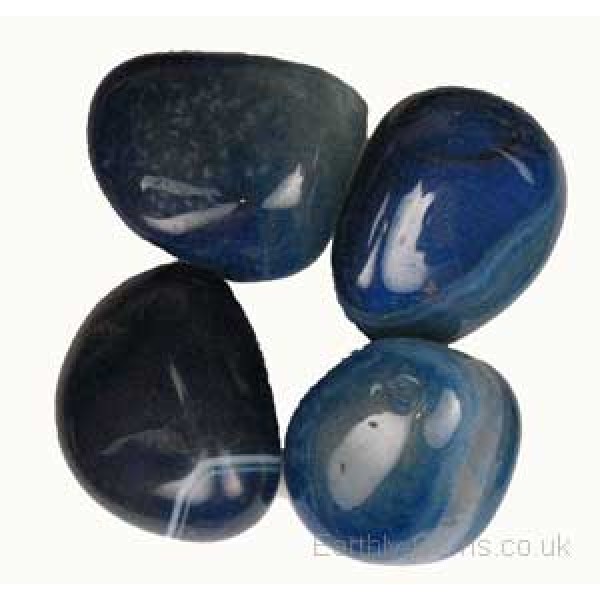 Blue Agate tumblestones 24-29mm