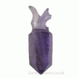 Amethyst Point with Squirrel Carving