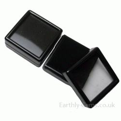 30mm Glass Lid Black Gemstone Display Box