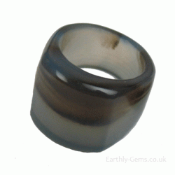Two Tone Agate Crystal Ring Size S