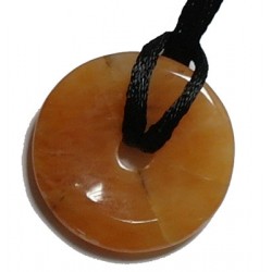 Peach Aventurine Donut with Silken Thread