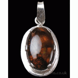 Mexican Fire Agate Oval Pendant