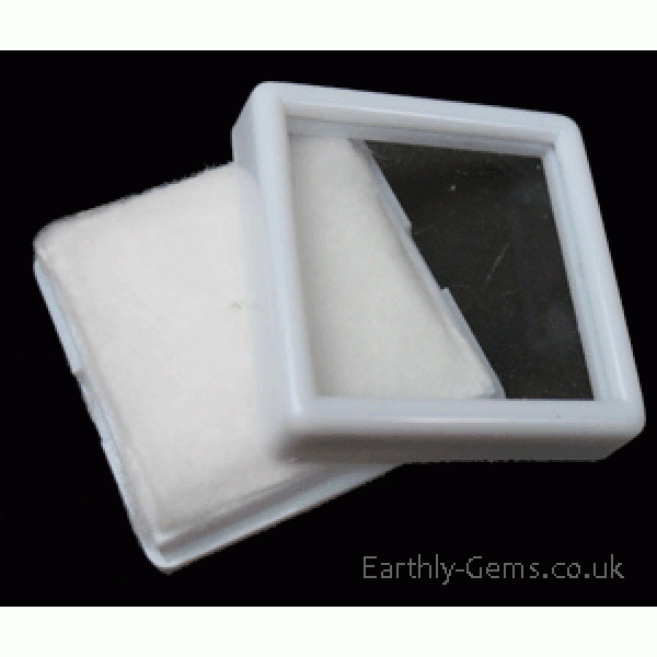 50mm Glass Lid White Gemstone Display Box