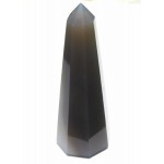 Grey Pattern Agate Faceted Point