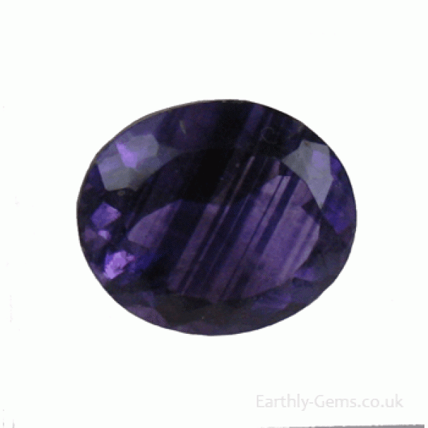 Purple Faceted Oval Fluorite Gemstone  - for Jewellery making