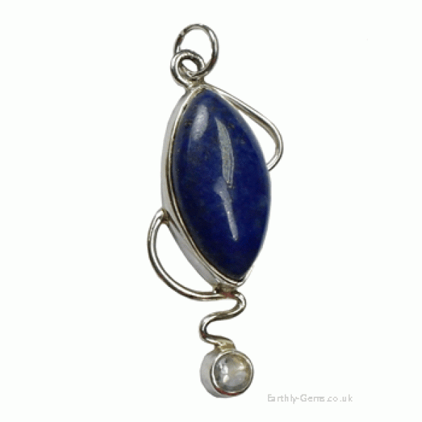 Lapis and Moonstone Silver Pendant