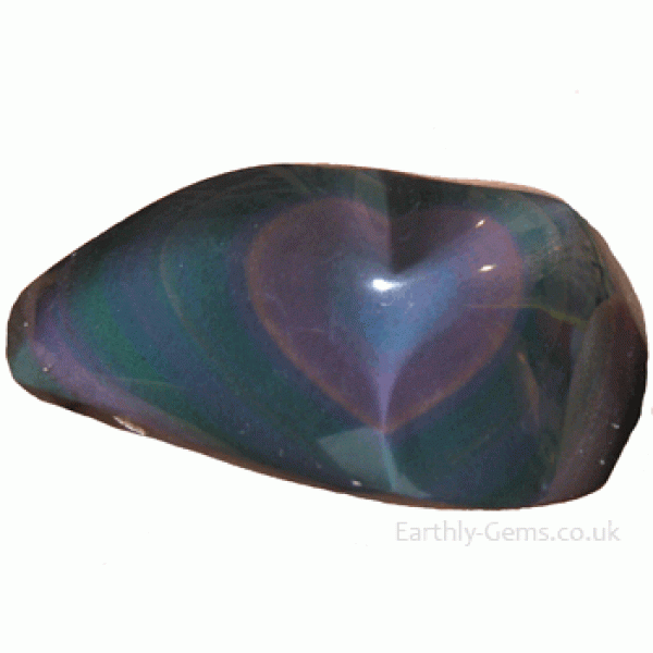 Single Natural Rainbow Obsidian Heart