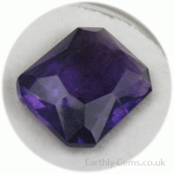 Purple Faceted Rectangle Fluorite Gemstone