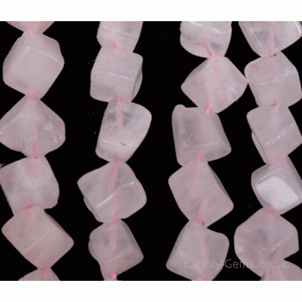 Rose Quartz Cube Beads