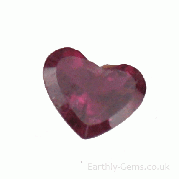 Faceted Rubellite Small Heart