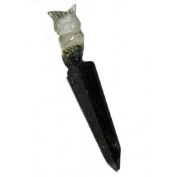 Quartz Point with Carved Owl - for Jewellery making