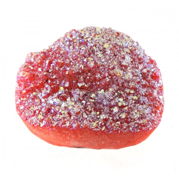 Titanium Pink Silver Druzy Quartz Drop Shape