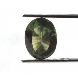 Peridot with Lugwigite Faceted Oval