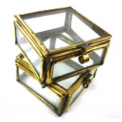 Metal Frame Glass Lid Gift Box x 10