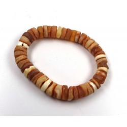 Natural Amber Rondelle Bead Bracelet