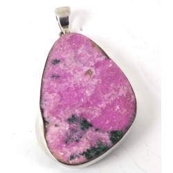 Cobalt Calcite Silver Pendant