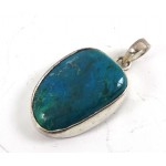 Peruvian Chrysocolla Stone Silver Pendant