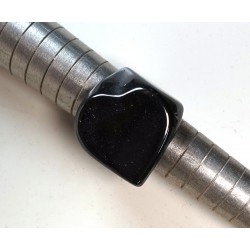 Solid Hematite Rectangle Shape Ring Size R/S