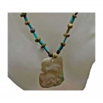 Carved Jade Unakite Turquoise Necklace