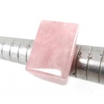 Solid Rose Quartz Crystal Ring Size Q
