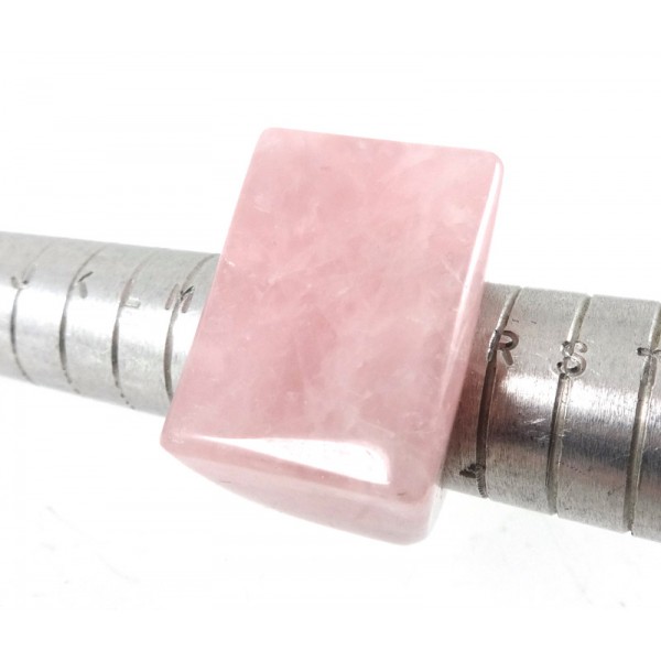 Solid Rose Quartz Crystal Ring Size Q