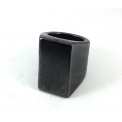 Solid Hematite Rectangle Shape Ring Size S