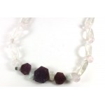 Ruby Rose and Clear Quartz Necklace - Custom Design