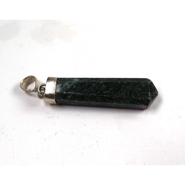 Ruby within Serpentine Crystal Point Pendant