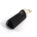Natural Black Tourmaline Crystal Set Pendant Natural Black Tourmaline Crystal Set Pendant