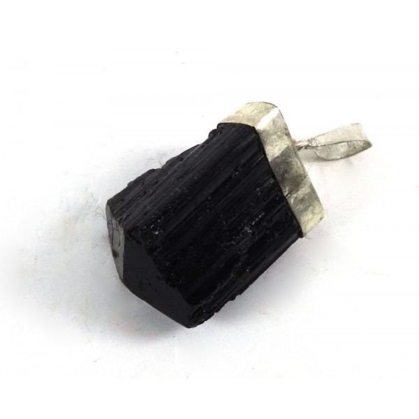 Chunky Natural Black Tourmaline Crystal Pendant