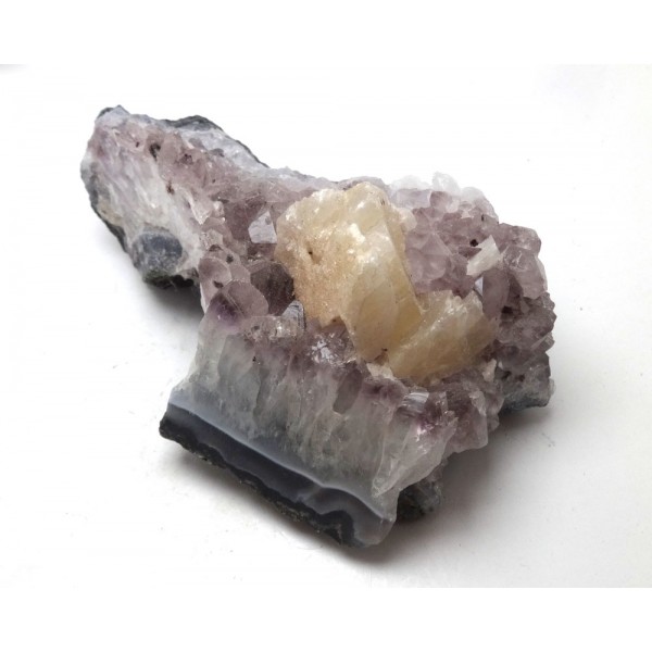 Brazilian Amethyst with Calcite Cluster