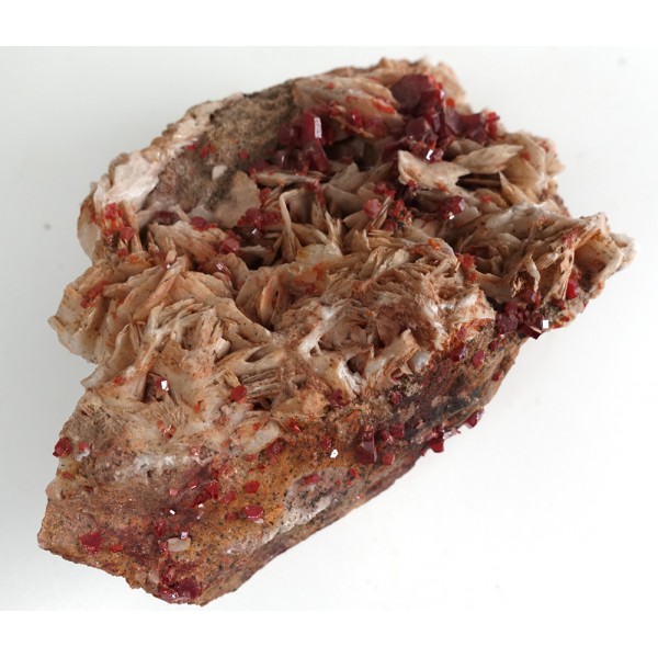 Barite Mineral with Scattered Vanadinite Crystals