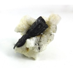Black Tourmaline Crystal Enclosed in Feldspar