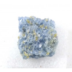 Fluorellestadite on Blue Calcite From USA
