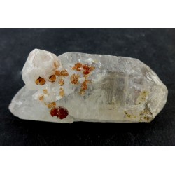 Spessartine Garnet Crystal on a Quartz Point