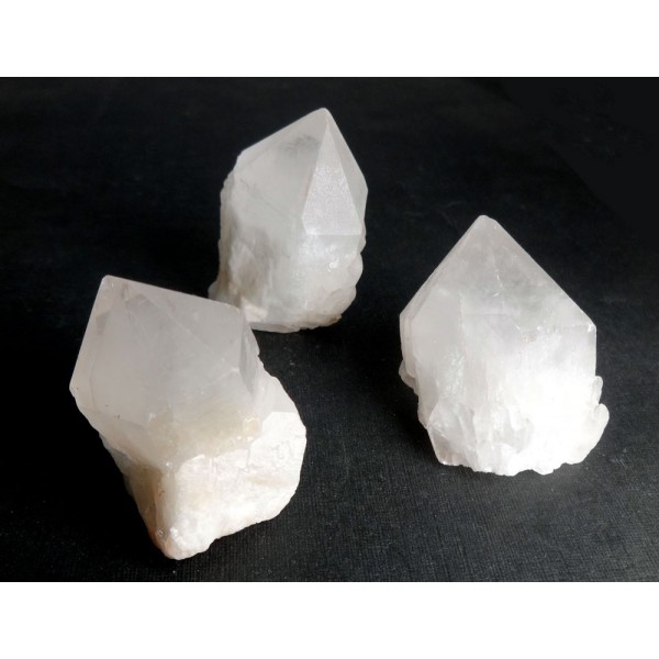 Snow Candle Quartz Points x 3