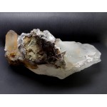 Large Flatter Quartz with Double Terminated Quartz Crystals and Chlorite Coating