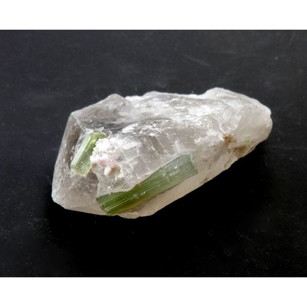 Green Tourmaline Crystals in Quartz