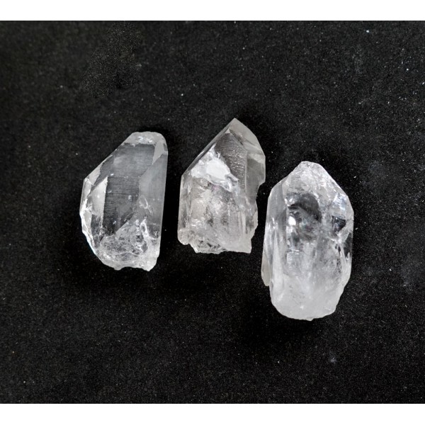 Lemurian Quartz Natural Crystal Points x 3