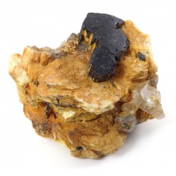Black Tourmaline and Topaz Crystal Matrix