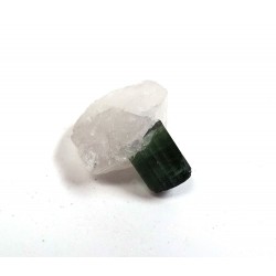 Green Quality Tourmaline Crystal on Quartz Matrix