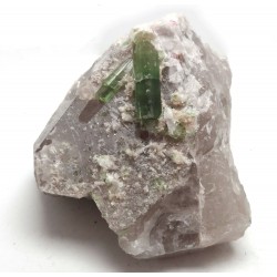 Quartz with Water Melon and Green Tourmaline Crystals