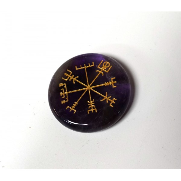 Vegvisir Symbol on Amethyst Vegvisir Symbol on Amethyst